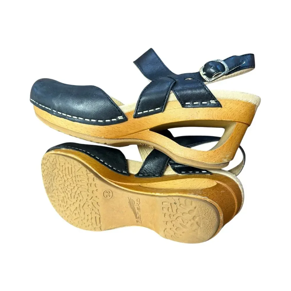 Dansko Black Leather Open-Back Clogs | EU 36 / US Women’s 5.5-6